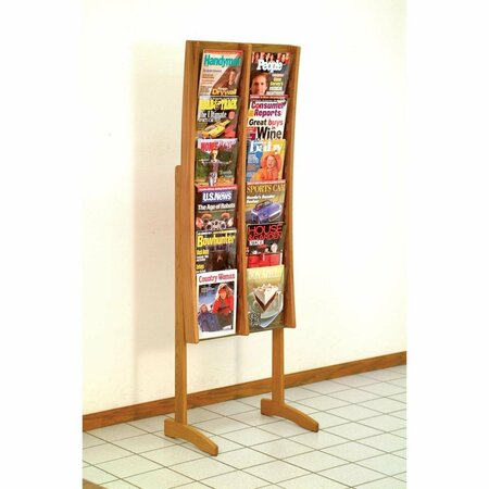 VERTEX 6 x 2 in. Stance 12 Pocket Curved Floor Display - Black & Medium Oak VE3939482